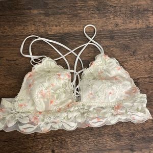 Victoria Secret White Floral Bralette L